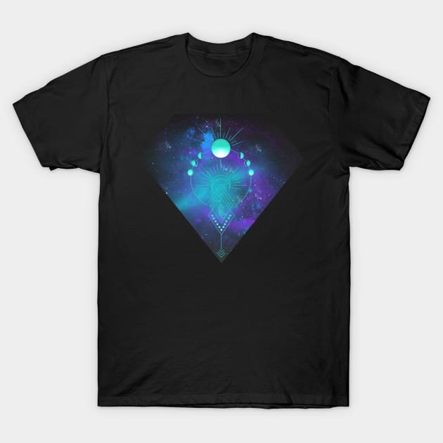 Divine Geometry Moon Phases Spirituality T-Shirt by Foxxy Merch